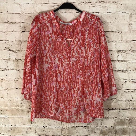 Collective concepts coral chiffon blouse - Picture 5 of 9
